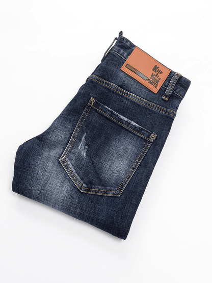 Dark Blue Washed Classic Jeans