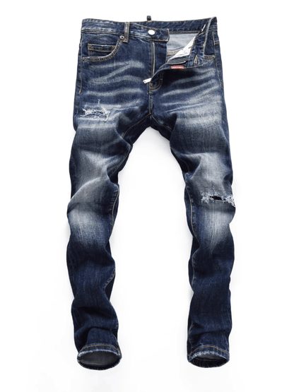 Dark White Patch Jeans