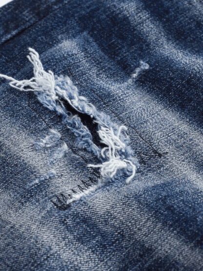 Dark White Patch Jeans