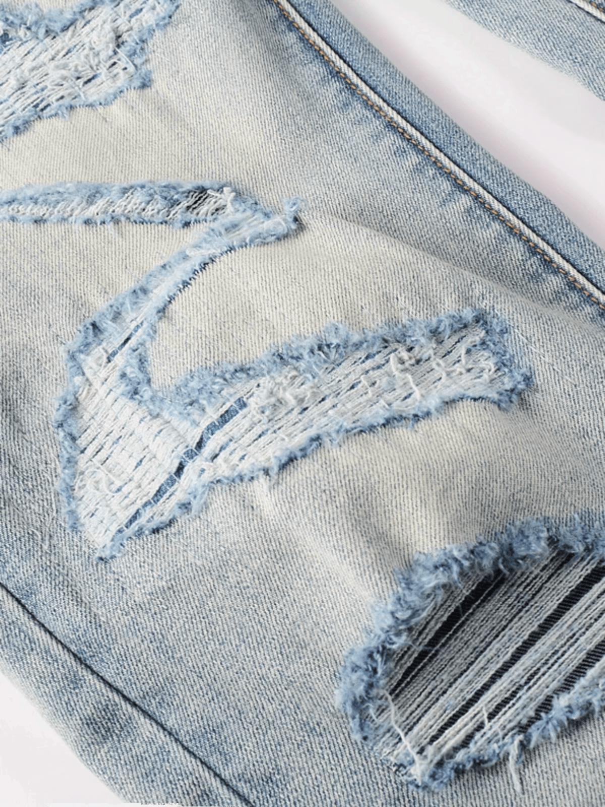 Distressed Hole Patch Jeans
