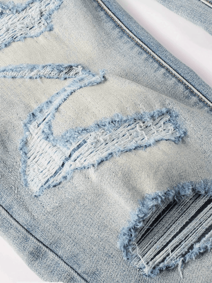 Distressed Hole Patch Jeans