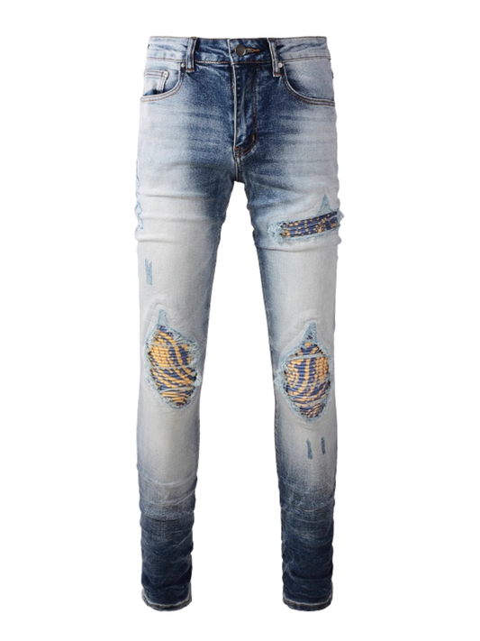Washed Light Blue Ripped Jeans