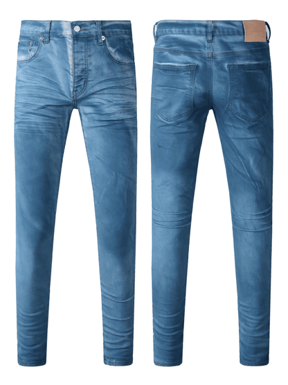 Blue Ripped Patch Jeans
