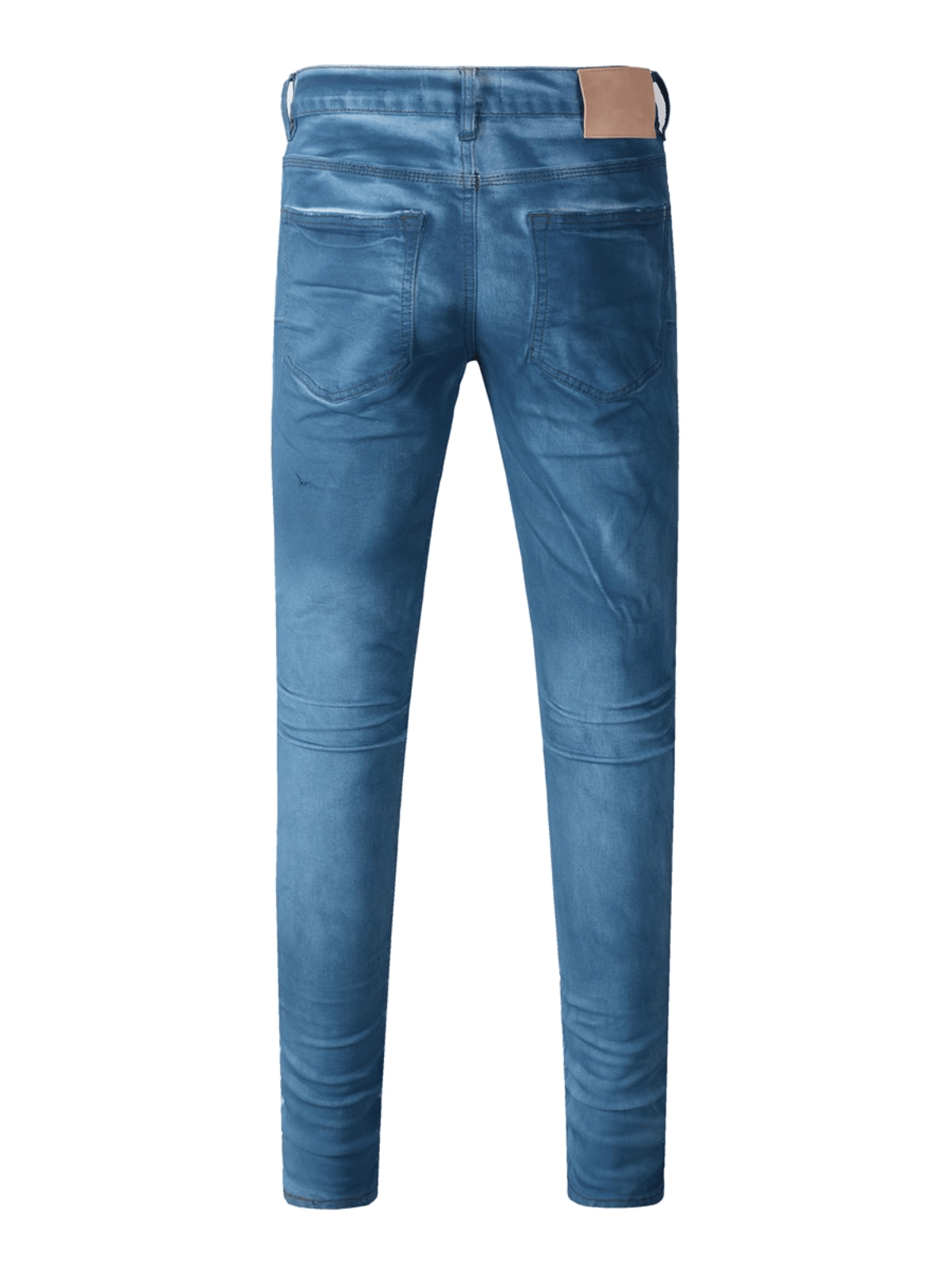 Blue Ripped Patch Jeans