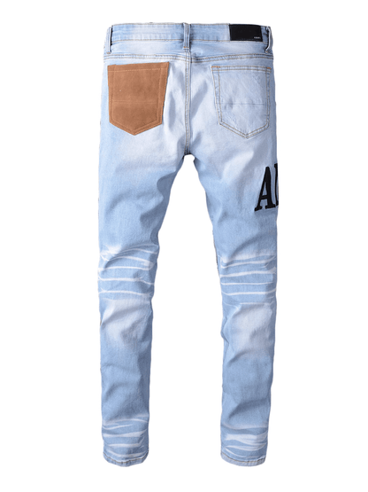 Light Blue Writing Jeans