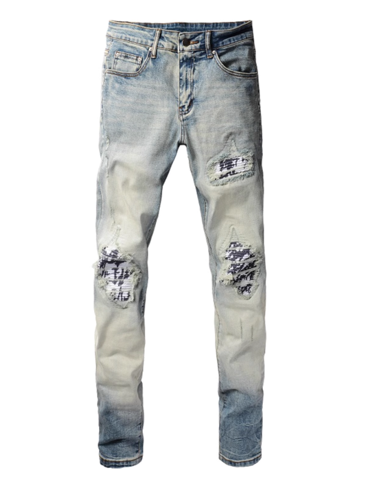 Light Denim Patch Jeans