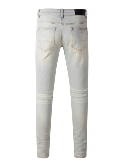Light Washed Patch Jeans