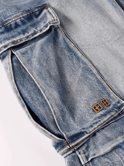 Blue Large Pocket Classic Jeans
