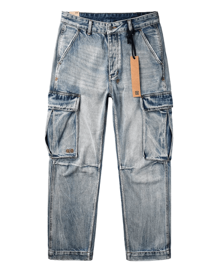 Blue Large Pocket Classic Jeans