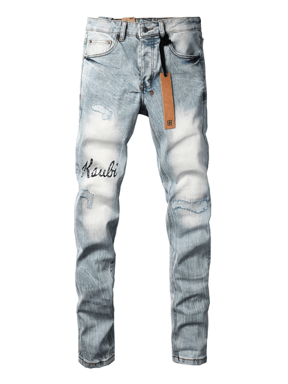 Light Blue Writing Jeans