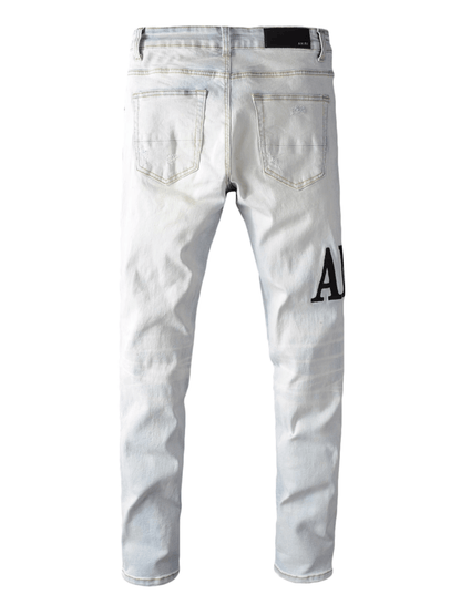 White Writing Classic Jeans