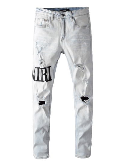 White Writing Classic Jeans