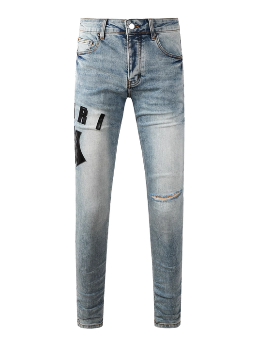 Light Blue Writing Classic Jeans