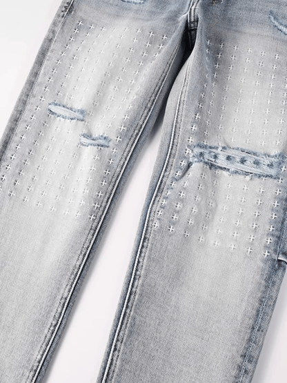 Light Blue Ripped Classic Jeans
