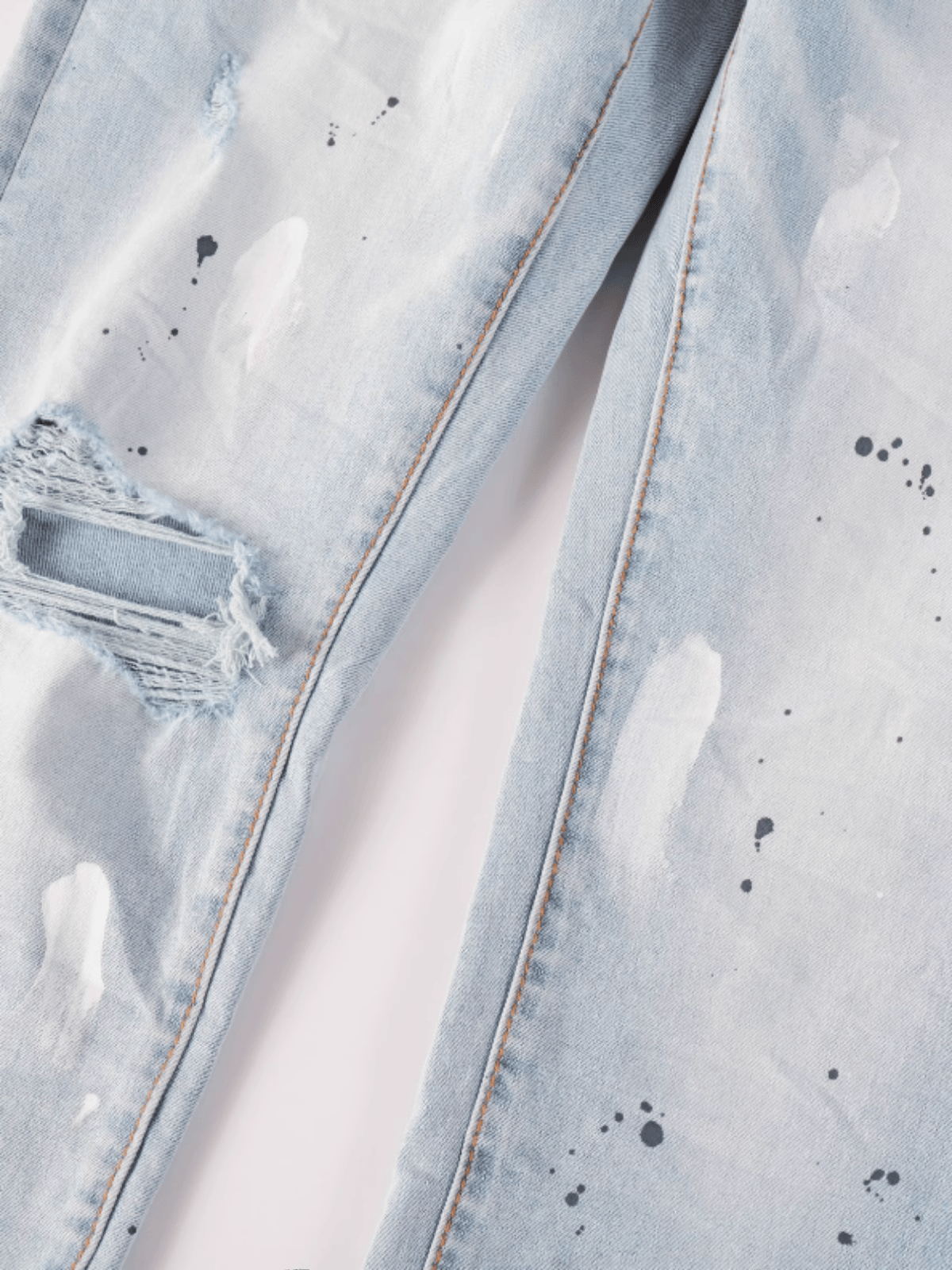Light Color White Ripped Jeans