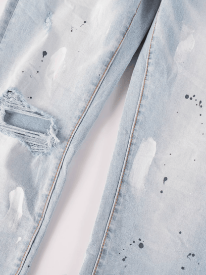 Light Color White Ripped Jeans