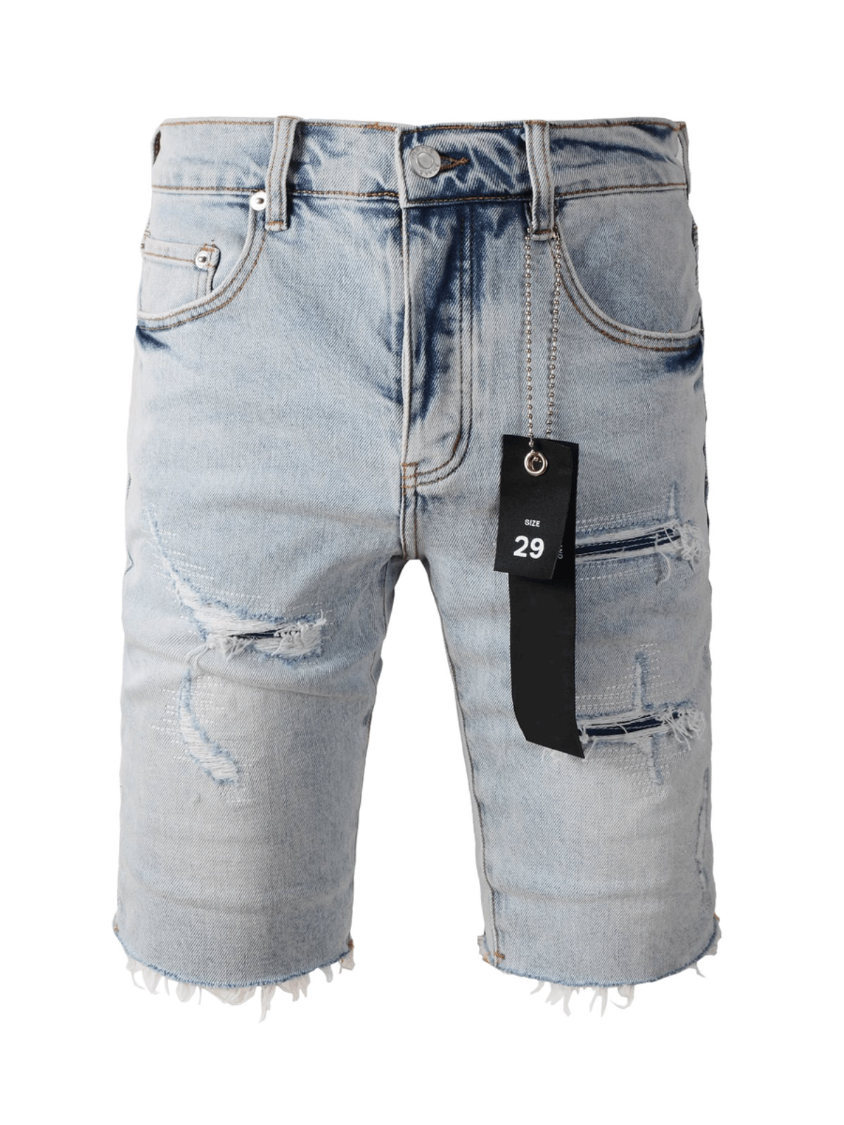 Light Washed Patch Jeans