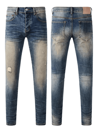 Blue Washed Ripped Jeans