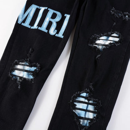 Light Blue Writing Jeans