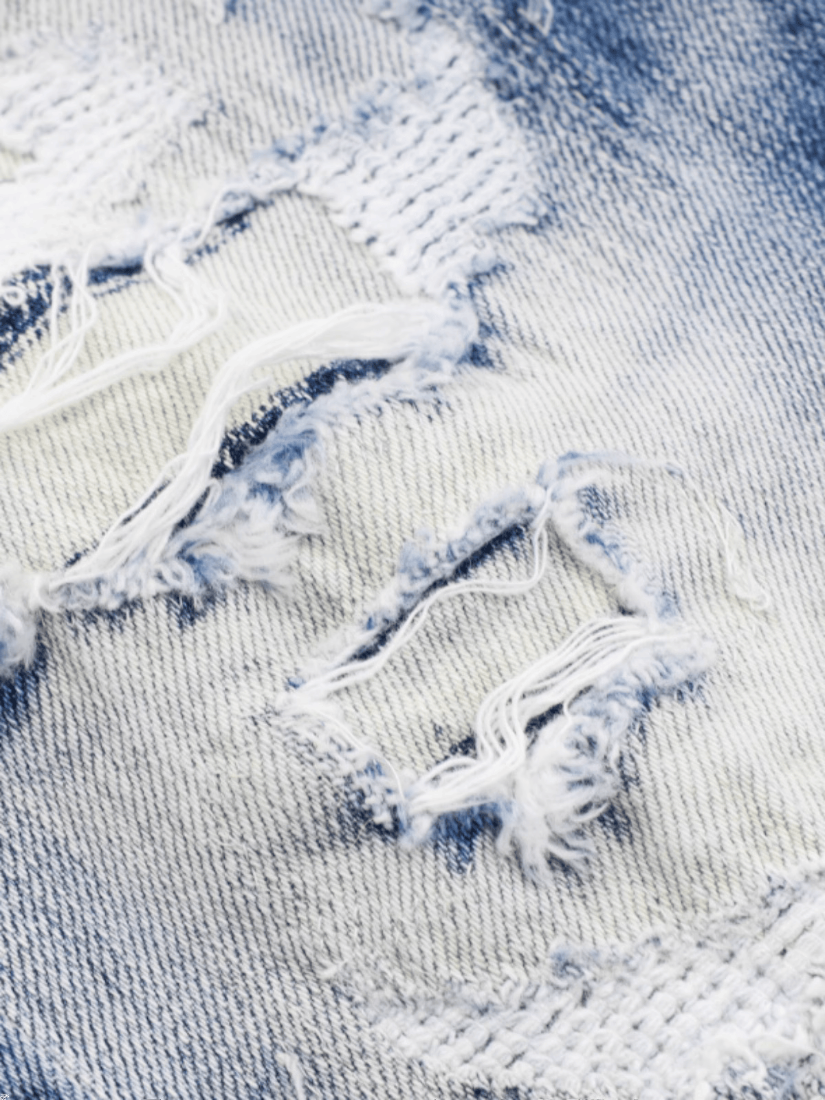 Blue Ripped Patch Jeans