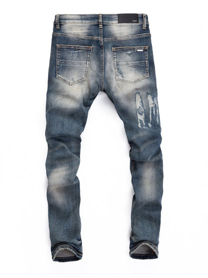 Denim Ripped Writing Jeans