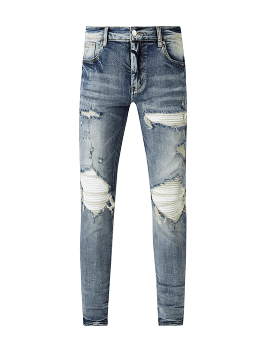 Denim White Patch Jeans