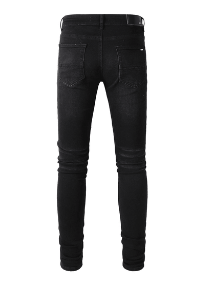 Black Ripped White Patch Jeans
