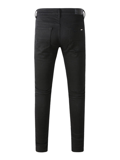 Black Green Patch Jeans
