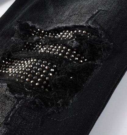 Black Diamond Writing Patch Jeans