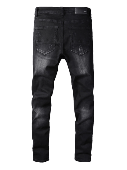Black Graphic Patch Jeans