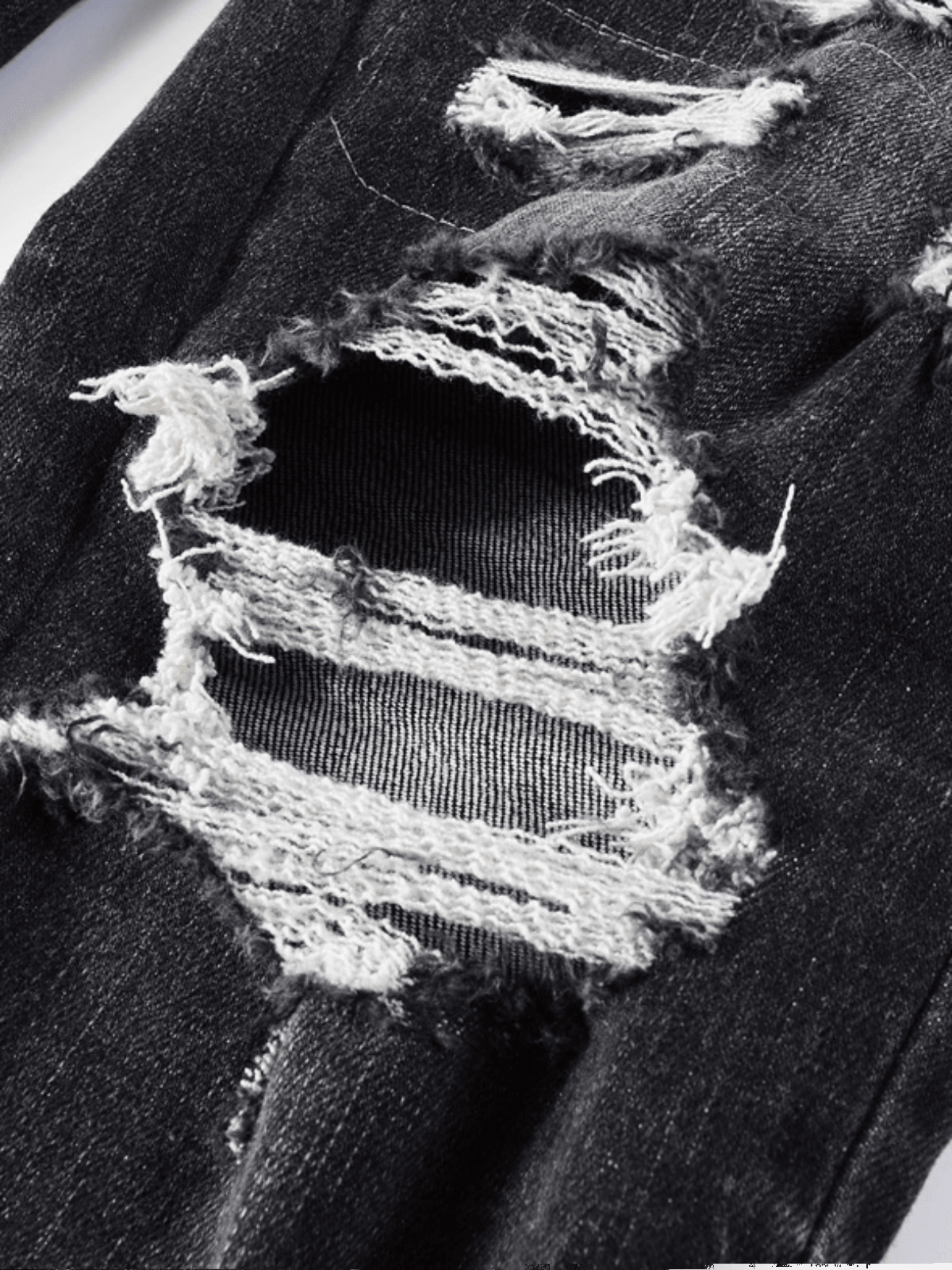 Black & White Writing Ripped Jeans