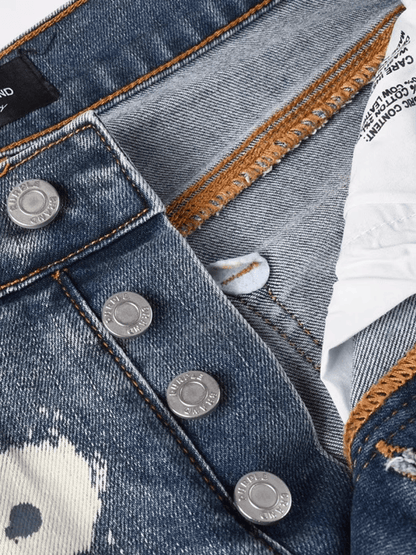 Dark Blue Paint Jeans