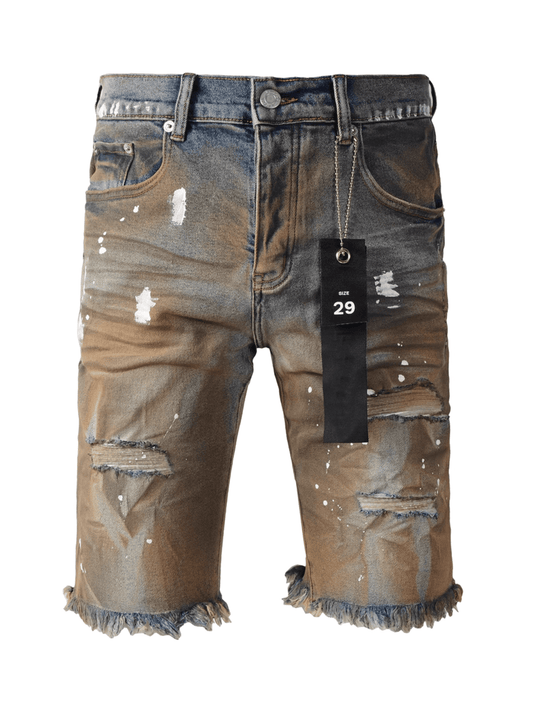 Retro Distressed Paint Jeans