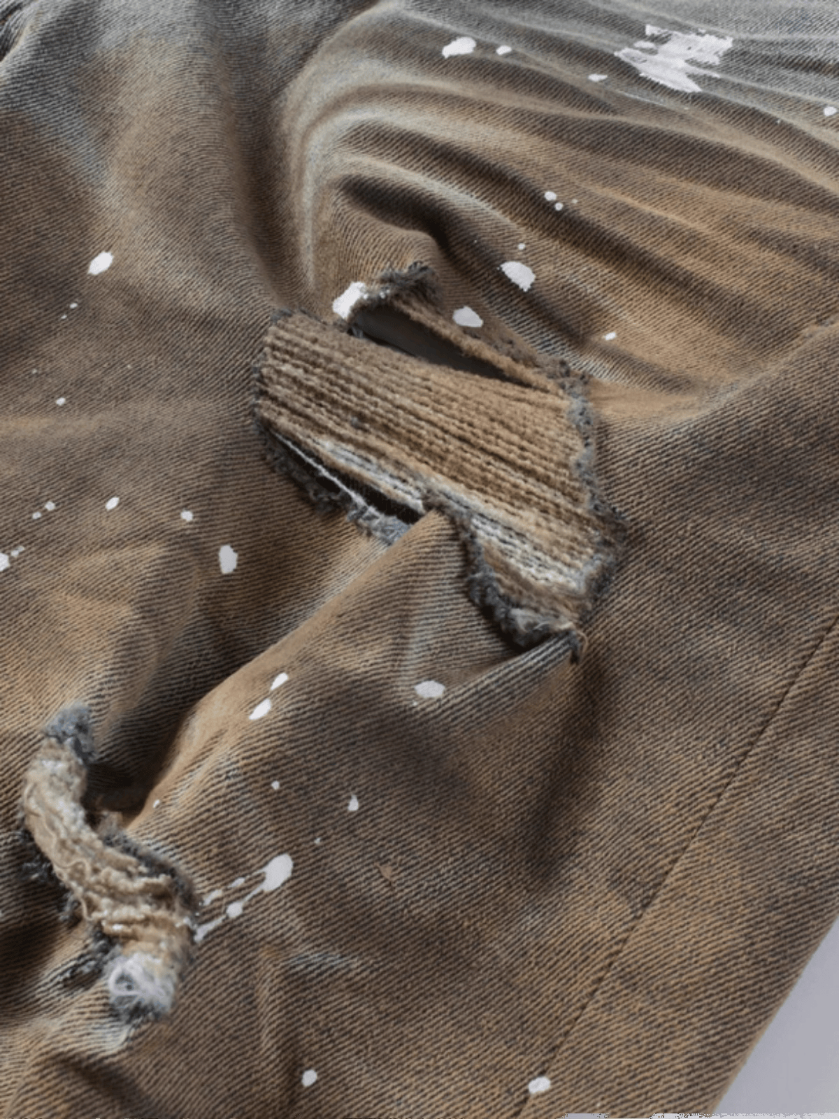 Retro Distressed Paint Jeans