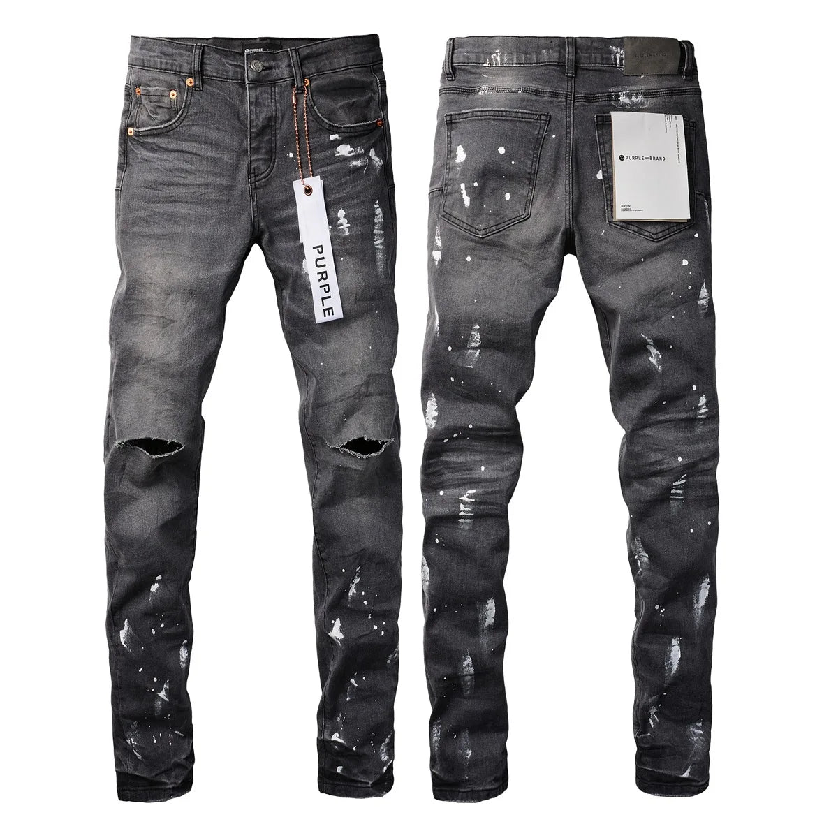 High Street Hole Gray Fashion Jeans