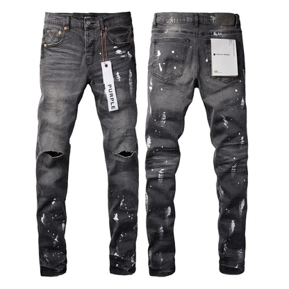 High Street Hole Gray Fashion Jeans