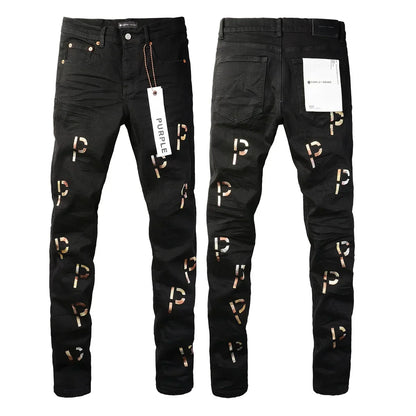 Hot Stamping Letters Fashion Jeans