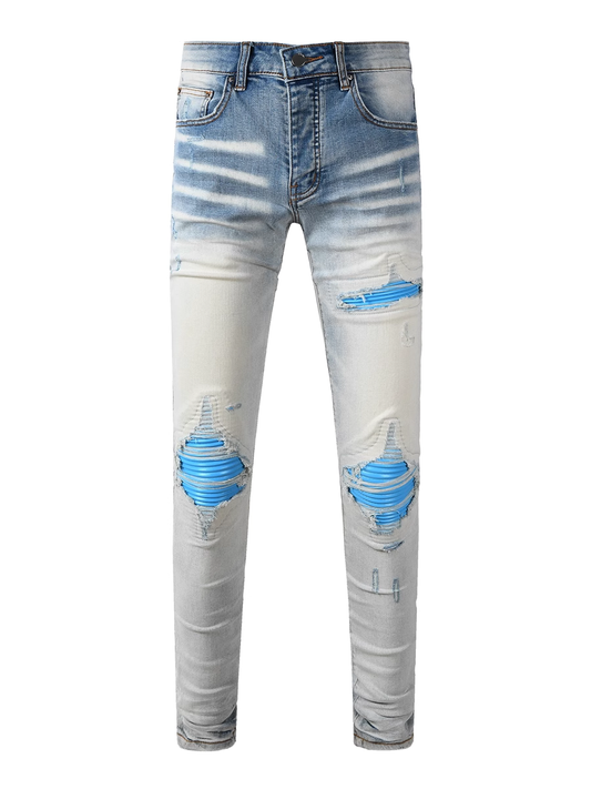 Sky Blue Patch Jeans
