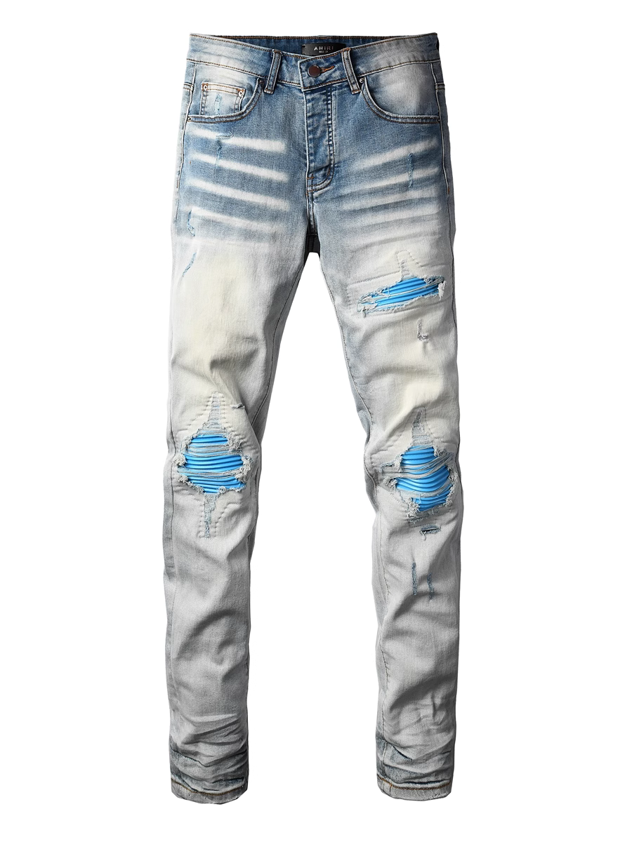 Sky Blue Patch Jeans