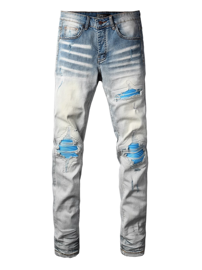 Sky Blue Patch Jeans