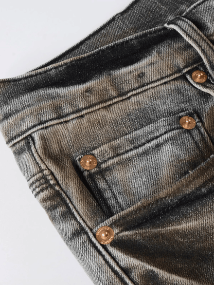 Smoke Gray Ripped Jeans