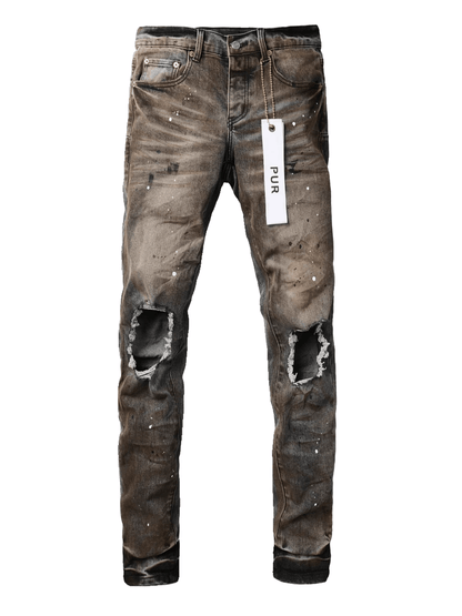 Smoke Gray Ripped Jeans