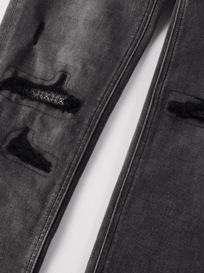 Smoky Gray Patch Jeans