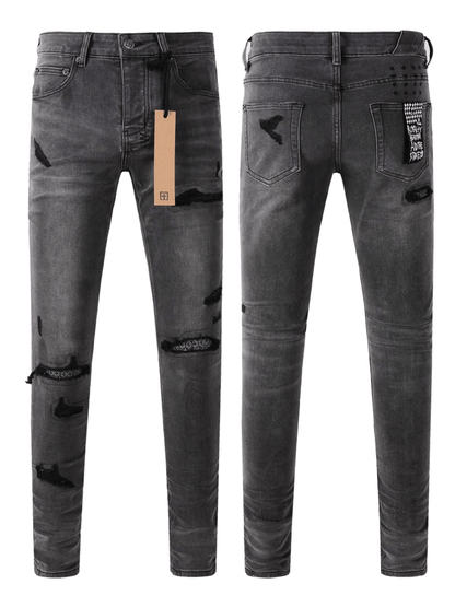 Smoky Gray Patch Jeans