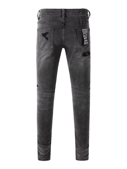 Smoky Gray Patch Jeans