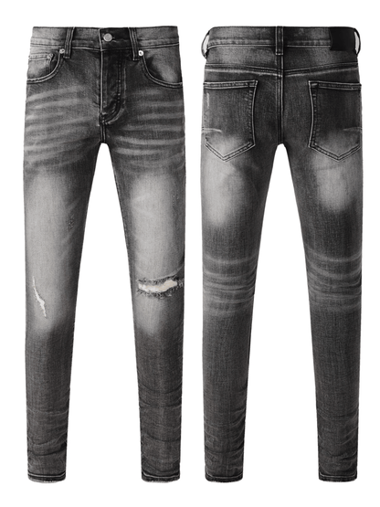 Smoky Gray Ripped Jeans