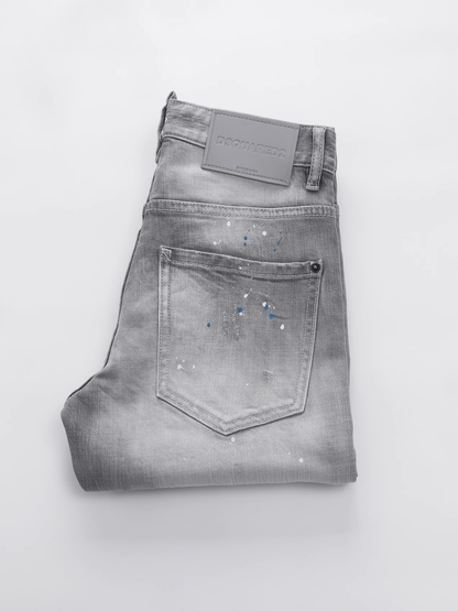 Smoky Gray Paint Washed Jeans