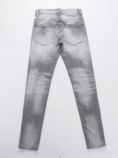 Smoky Gray Paint Washed Jeans