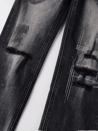 Washed Smoky Gray Classic Jeans