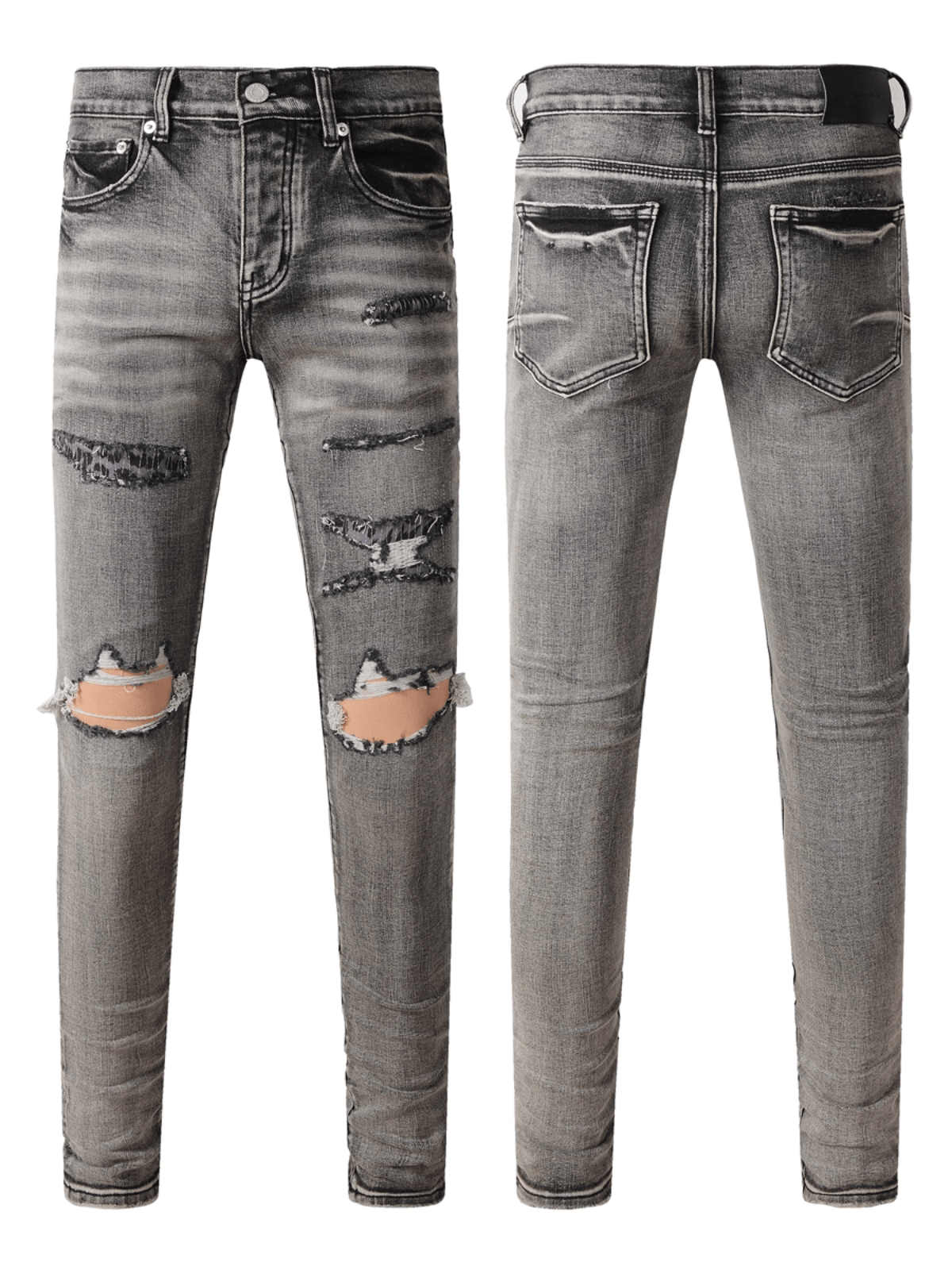 Smoky Gray Ripped Jeans